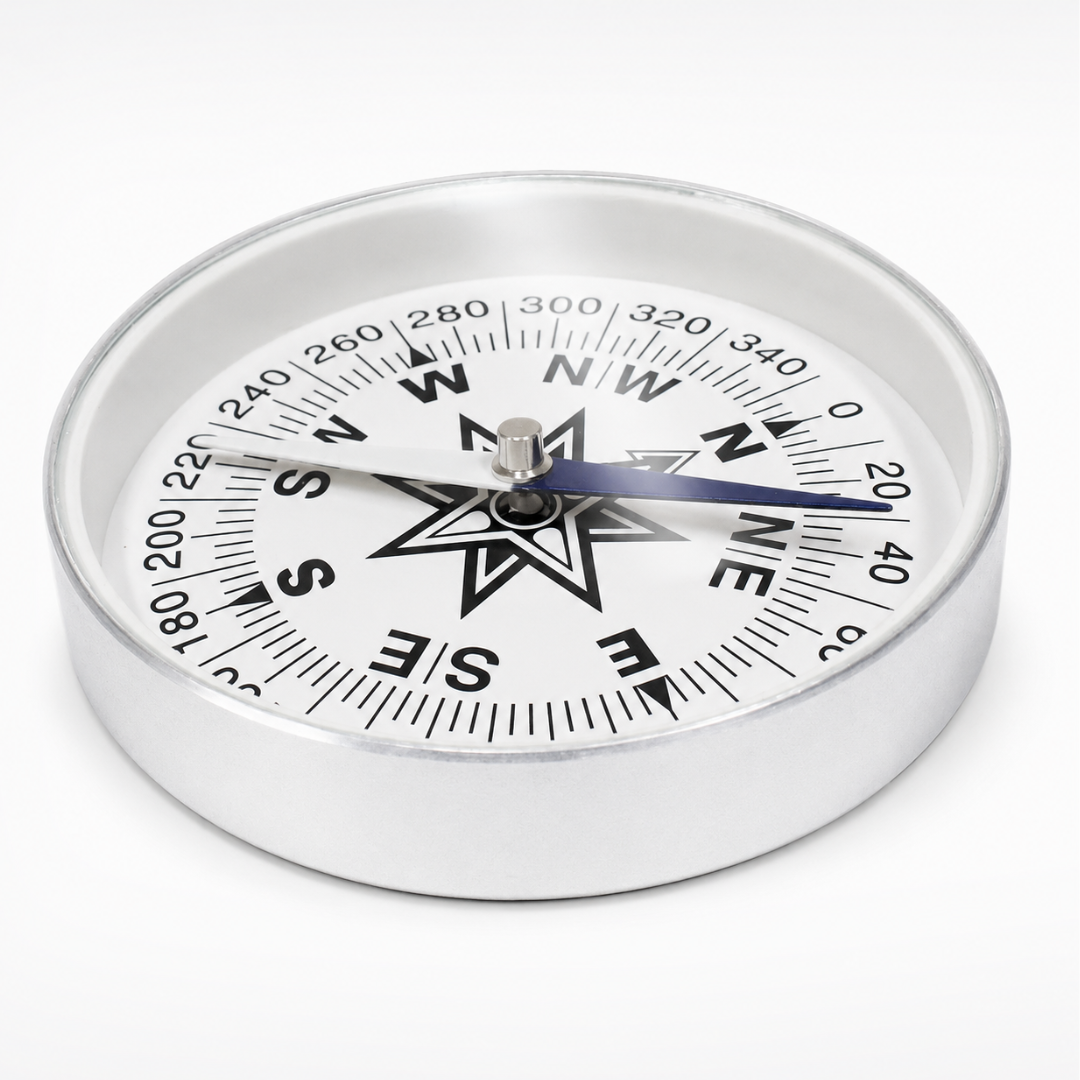 3-Inch Pocket Compass – Easy-to-Read Directional Compass with Aluminum Case, Large White Dial and Dual-Color Magnetic Needle for Hiking, Camping, Orienteering and Travel