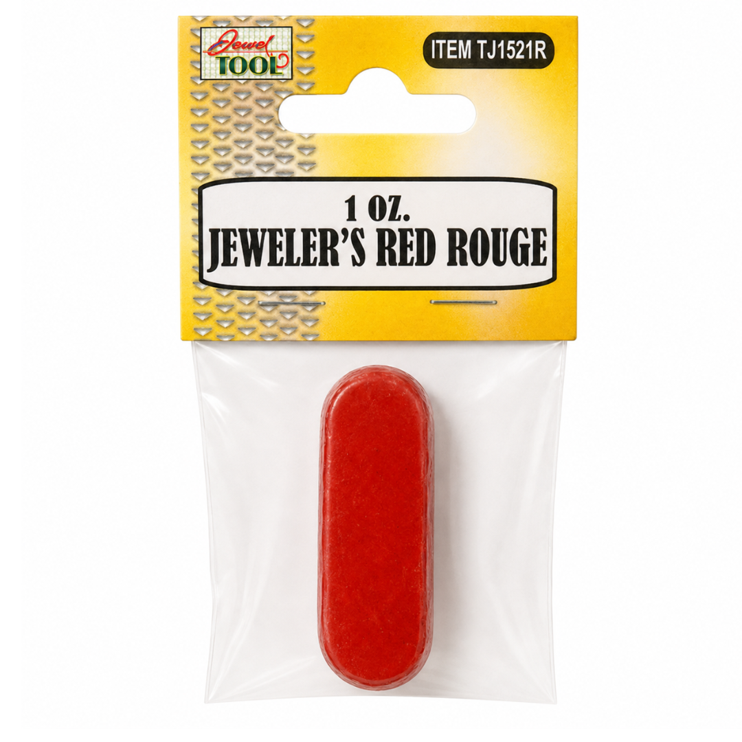 1 oz Jeweler’s Red Rouge Polishing Compound Bar for Jewelry & Metal Buffing – Use with Polishing Cloths or Buffing Wheels – TJ01-01521