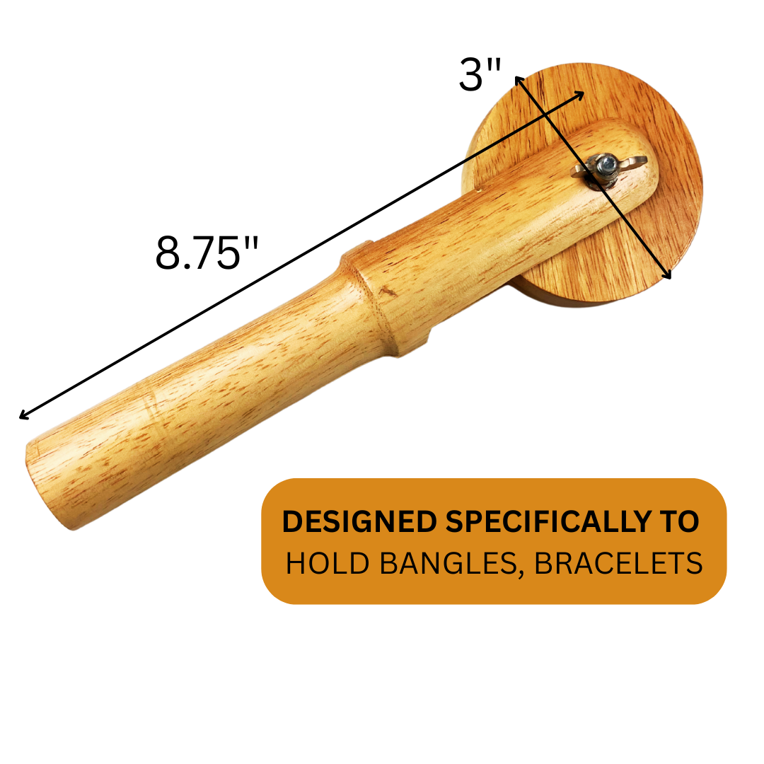 9 Inch Long Wooden Wheel Bracelet Mandrel  - TJ01-09160