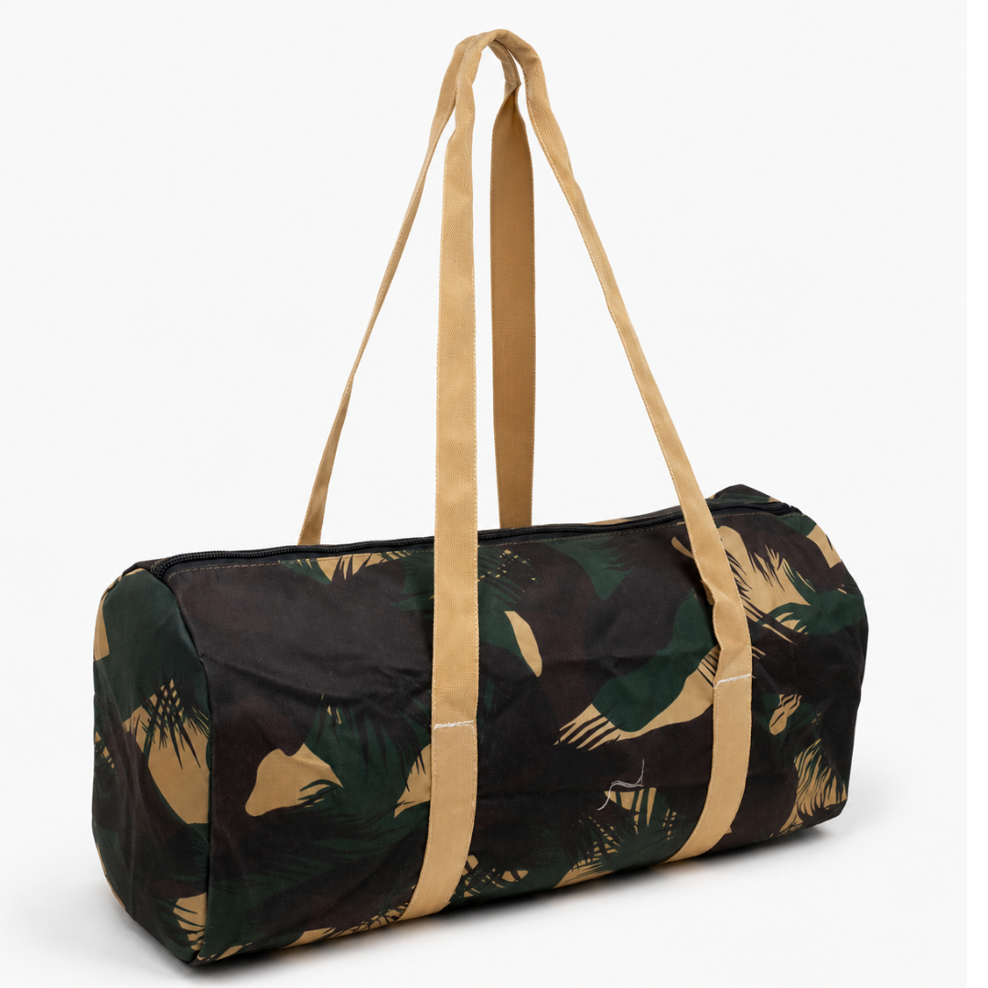 18-Inch Woodland Camouflage Zippered Tote Bag – Soft-Sided Travel, Gym, Camping and Storage Bag with Long Shoulder Handles and Reinforced Bottom