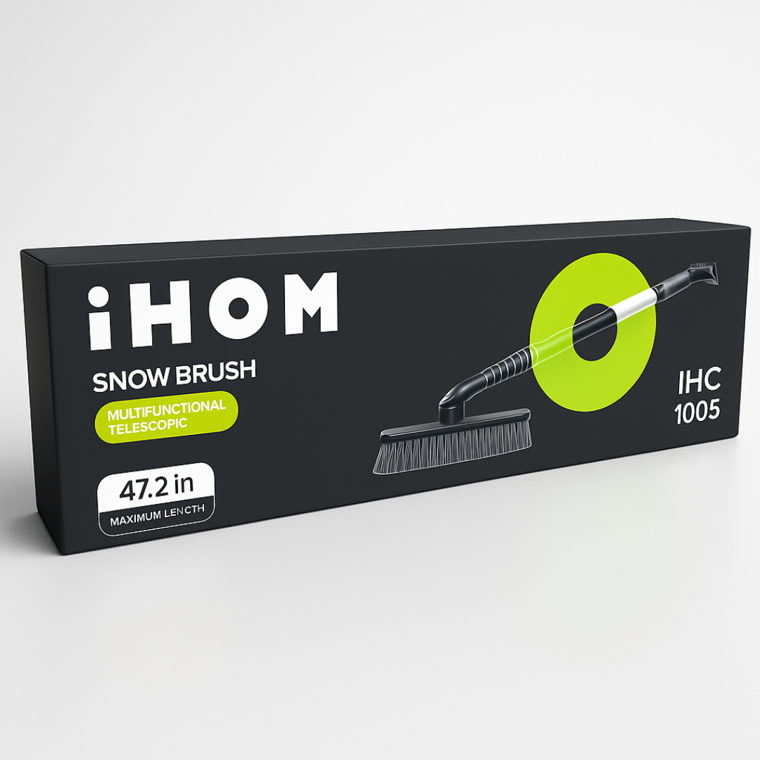 47.5" Extendable Snow Brush with 360° Rotating Head & Ice Scraper – 2-in-1 Car Snow Removal Tool with Soft PVC Bristles & EVA Foam Grip – Adjustable Telescopic Handle