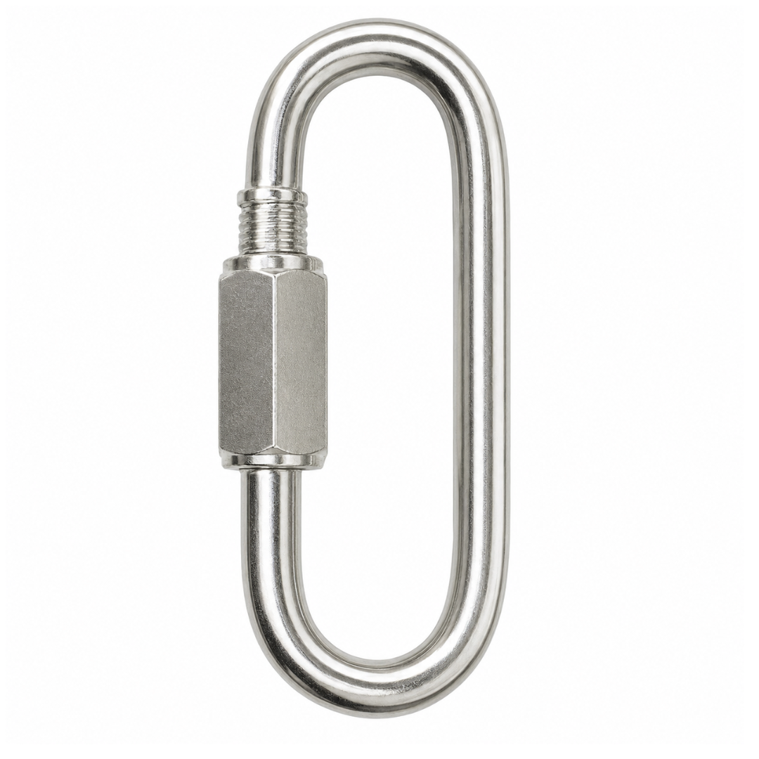 1/4 Inch Quick Links, 25-Pack – Steel Chain Connectors with Threaded Screw Closure for Chains, Cables, Eye Loops and General Hardware Applications