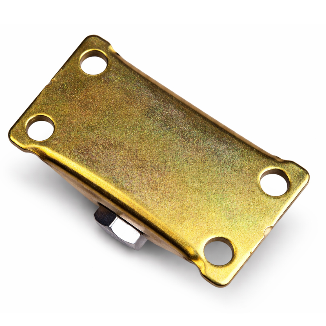 2" V-Groove Steel Caster Wheel – Heavy Duty Rigid Plate Mount Track Wheel – Zinc Plated Steel V Track Roller – Industrial Gate, Rail & Sliding Door Wheel – 2.62"L x 1.48"W x 2.48"H