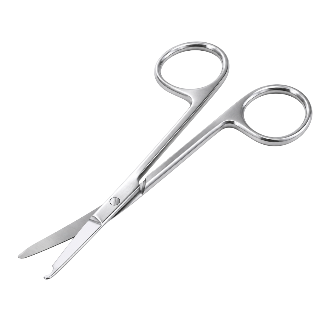 4.5" First Aid Stitch Scissors, Stainless Steel Medical Scissors with Rounded Protected Tip, Ambidextrous Finger Rings, Sterilizable Bandage & Suture Removal Scissors, Pack of 2