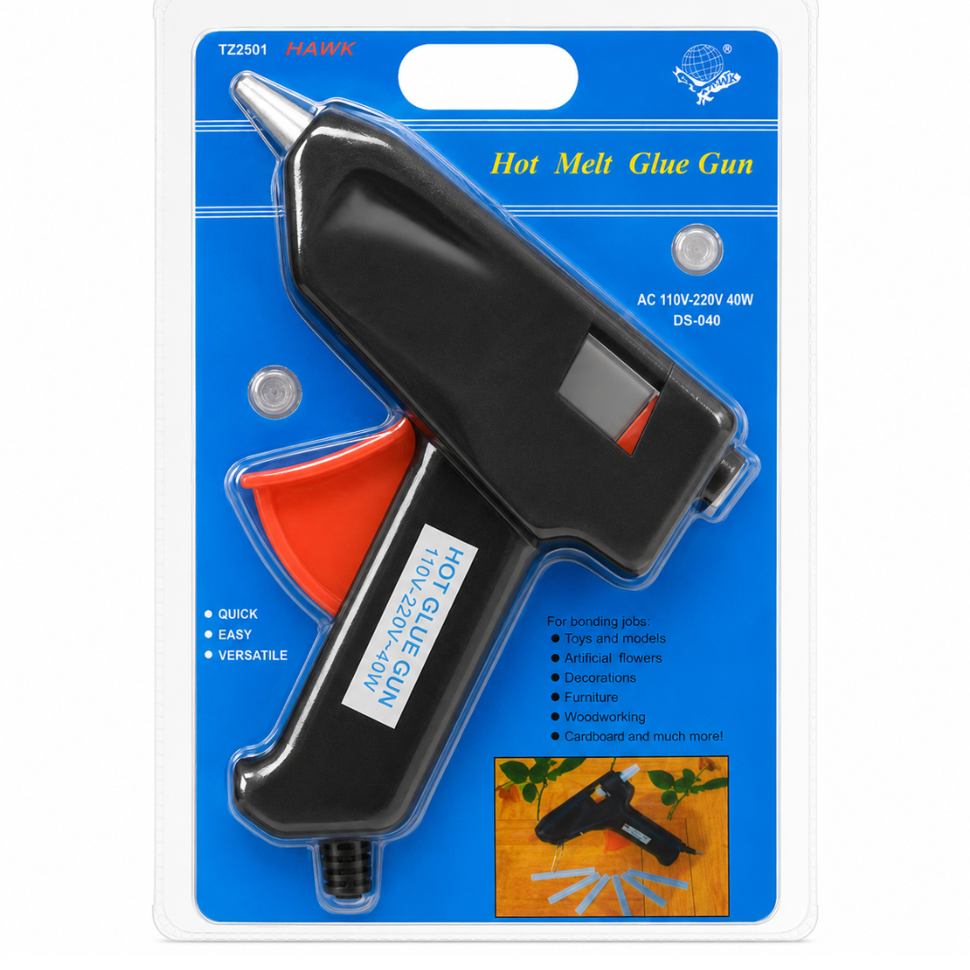 40 Watt Hot Glue Gun with 39-Inch Cord, 110V-220V Electric Glue Gun for Crafts, Floral Arrangements, Decorations, Wreaths, Furniture Repair & DIY Projects, Includes 1 Large Glue Stick - CR-06501