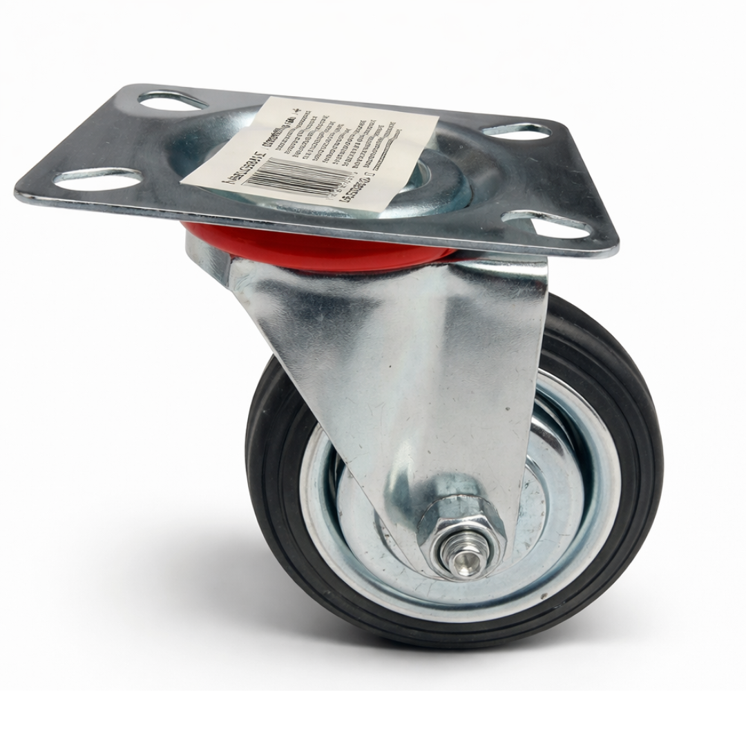 3 Inch Swivel Caster Wheels (4 Pack) – Heavy Duty Plate Mount Casters with Rubber Wheels – 360° Rotating – Smooth Rolling for Carts, Workbenches & Furniture