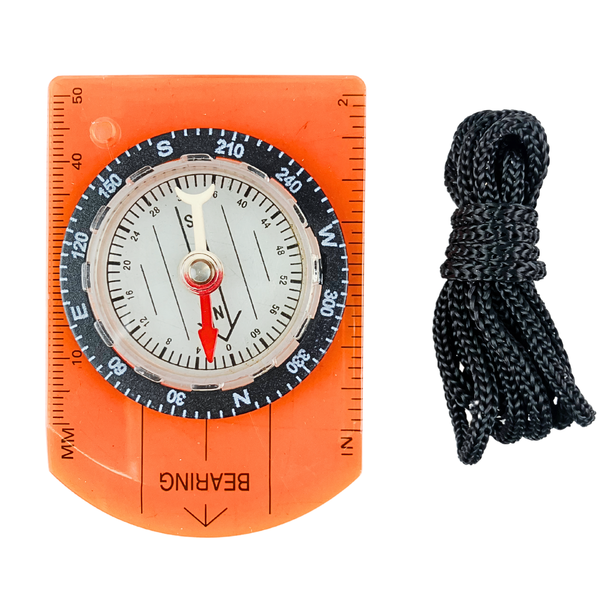 Map Reading Compass - Plastic Ruler Frame & Neck Lanyard  - PC-10900