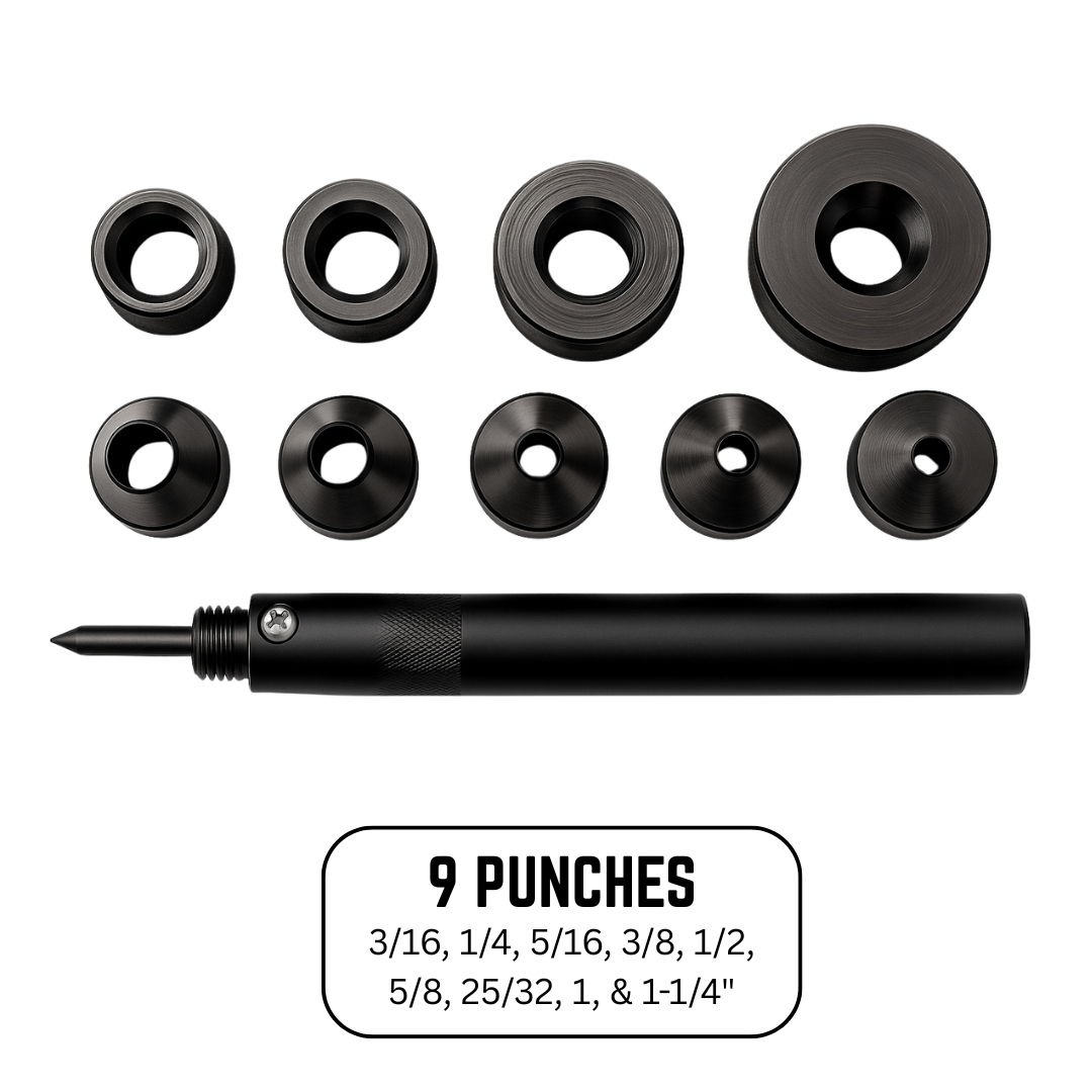 WEDGE: 10 Piece Hollow Punch Set In Custom Fit Box  - TZ01-92990