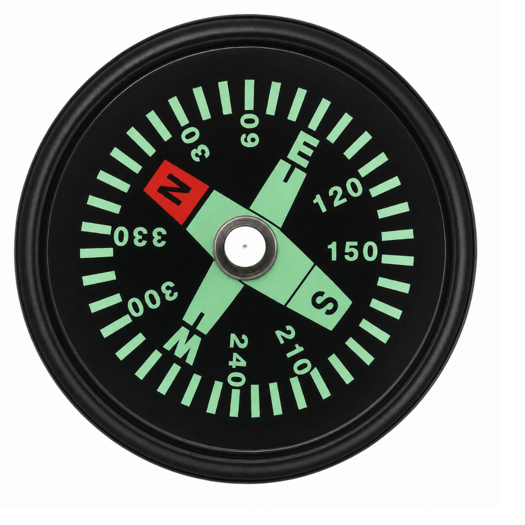 1 Inch Mini Liquid-Filled Compass with Closed Back Band, 0.2 oz Pocket Navigation Compass for Watch Strap, Cord, Hiking and Travel
