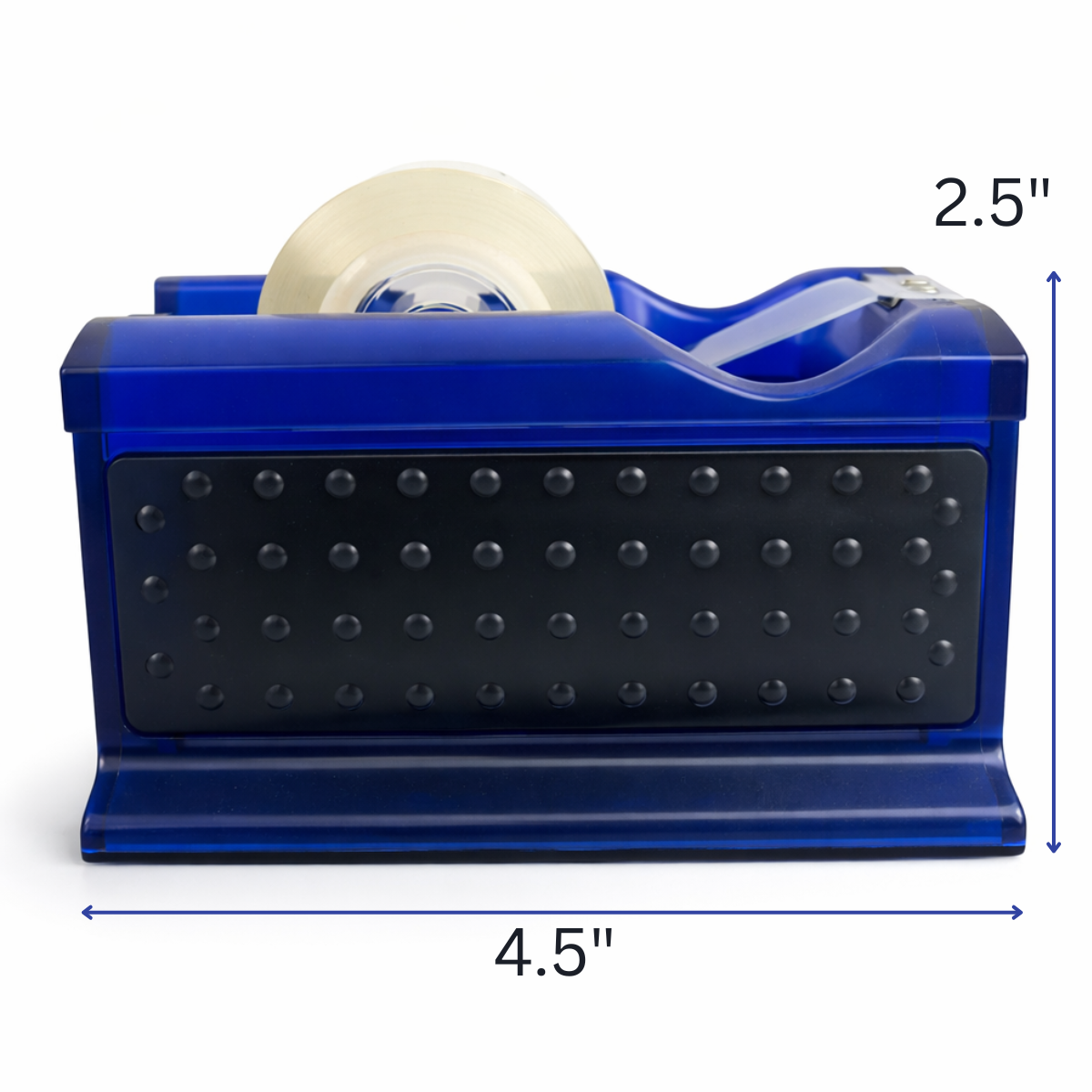 Desktop Tape Dispenser with Rubber Base – Heavy Duty Non-Slip Office Tape Dispenser, Fits Standard Tape Rolls, Blue