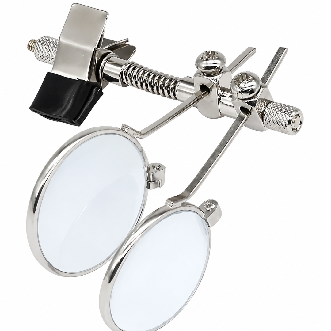Double Lens Clip-On Eyeglass Loupe Magnifier, 3X Each Lens, Hands-Free Magnification for Jewelry, Electronics, Watch Repair, Crafts & Close Detail Work