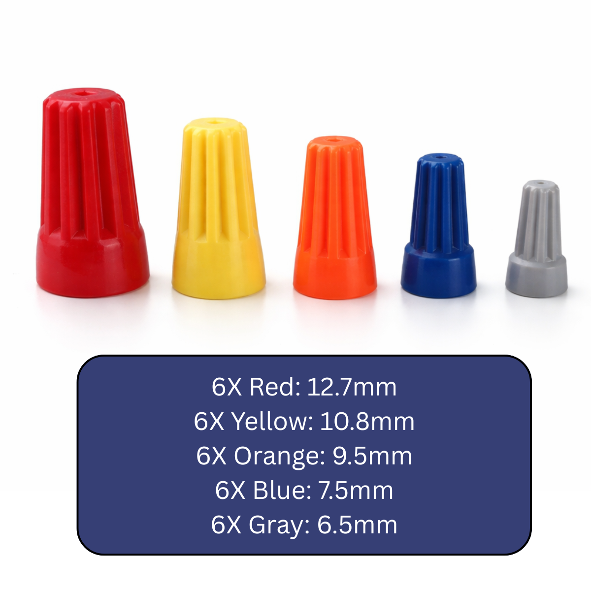 30-Pack Screw-On Wire Caps Assortment – UL Rated Nylon Wire Connectors with Interior Spring for Secure Electrical Connections