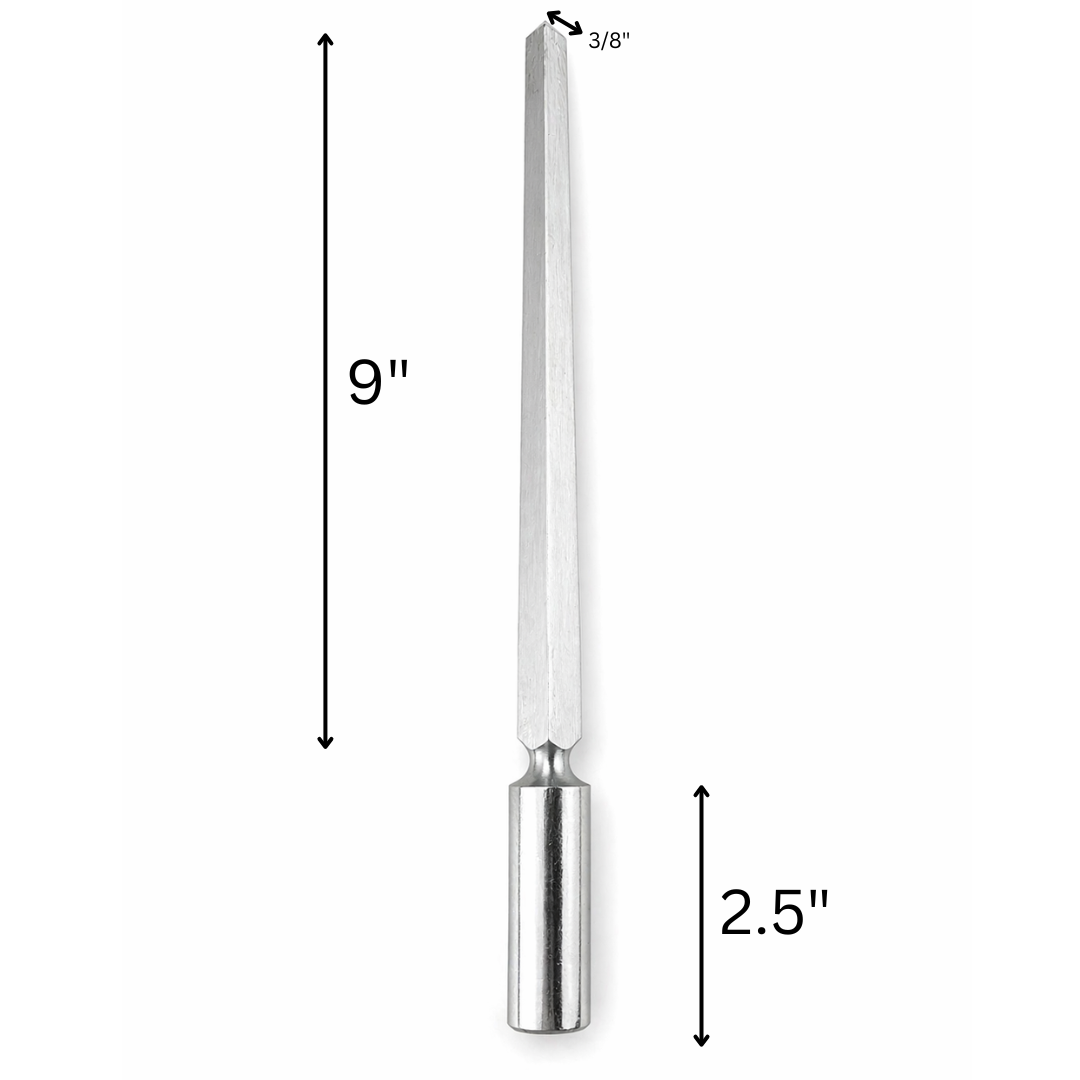 Triangle Ring Mandrel Stick – 3/8" Jewelry Ring Sizing Tool, Steel Construction, 9" Length, Professional Jewelers Tool