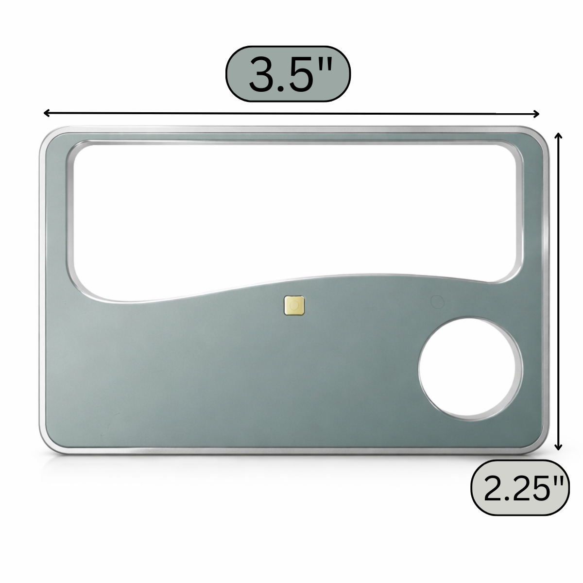 2X/4X Wallet-Sized LED Fresnel Magnifier Card, Gray – Credit Card Size Reading Magnifier with Push Button Light for Menus, Price Tags & Small Print