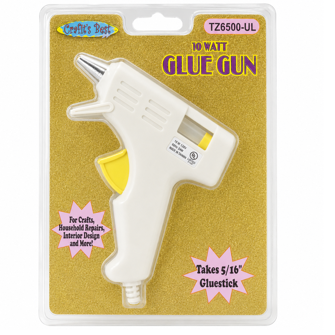 10 Watt Small Hot Glue Gun with 58-Inch Cord, Mini Craft Glue Gun for DIY Projects, Repairs, Decorations & Floral Arrangements, Uses 5/16 Inch Glue Sticks, Includes 2 Glue Sticks- CR-86500