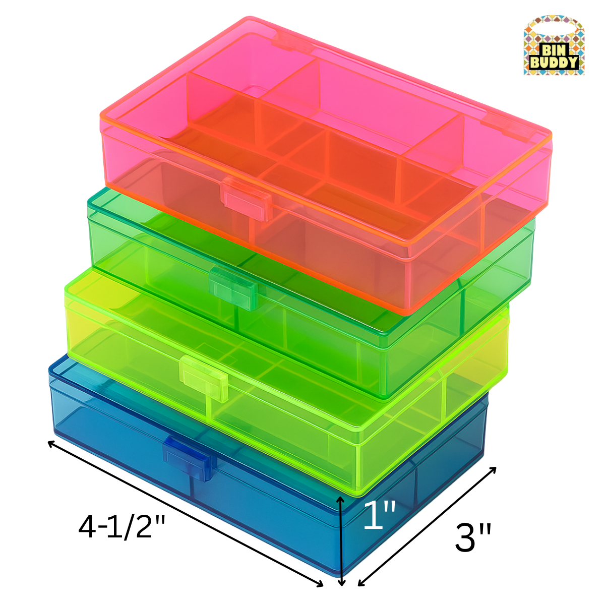 4 Colored Plastic Boxes - TJ-08784