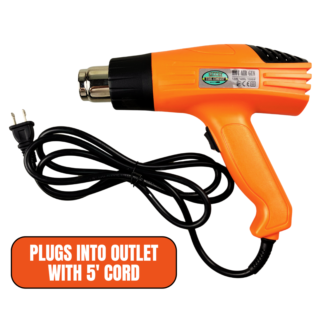 Dual-Temperature Heat Gun 1000W/1500W – Overheat Protection, Low Noise, High Air Flow – Ideal for Shrink Wrapping, Crafts, and Home Projects