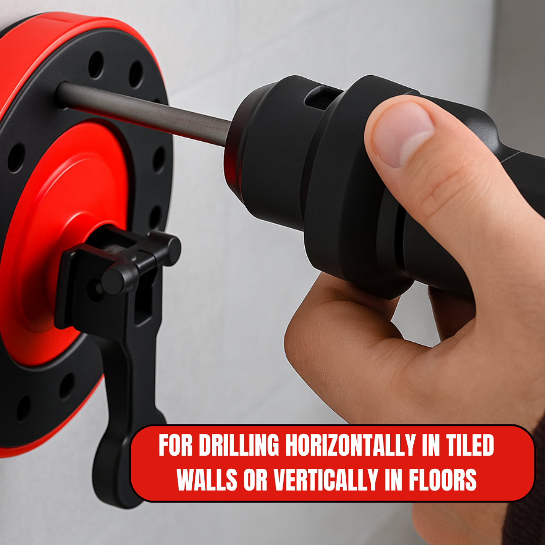 Self-Suction Tile Drilling Guide – 8 Sizes (4–13mm) | Vertical & Horizontal Use | Water-Lubrication Ports | Perfect for Bathroom, Jacuzzi, Pool, Countertop & Tile Drilling