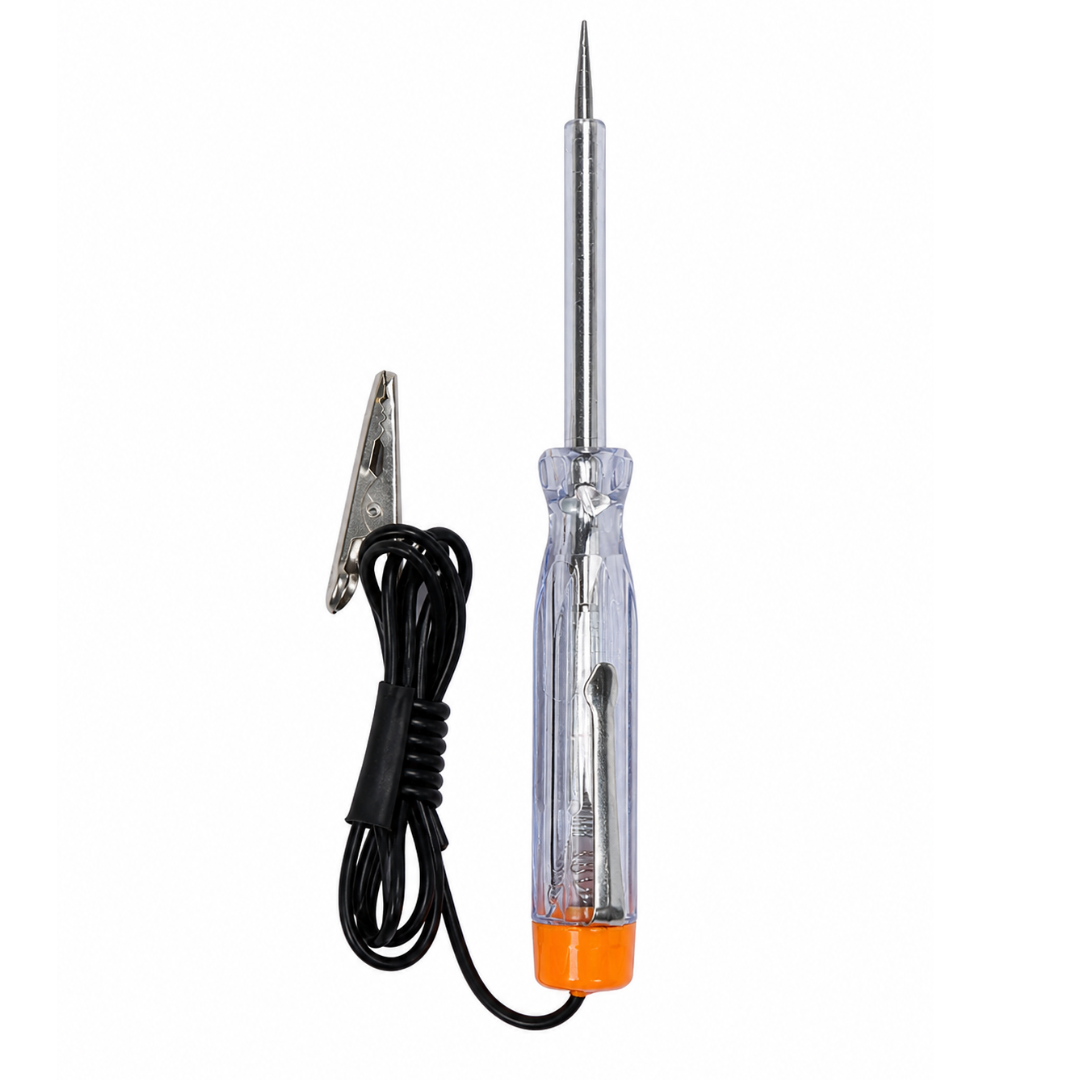 6-24V Electrical Circuit Tester Screwdriver – Automotive Voltage Test Light with Alligator Clip – Transparent Handle – Car, Truck & Motorcycle Circuit Tester