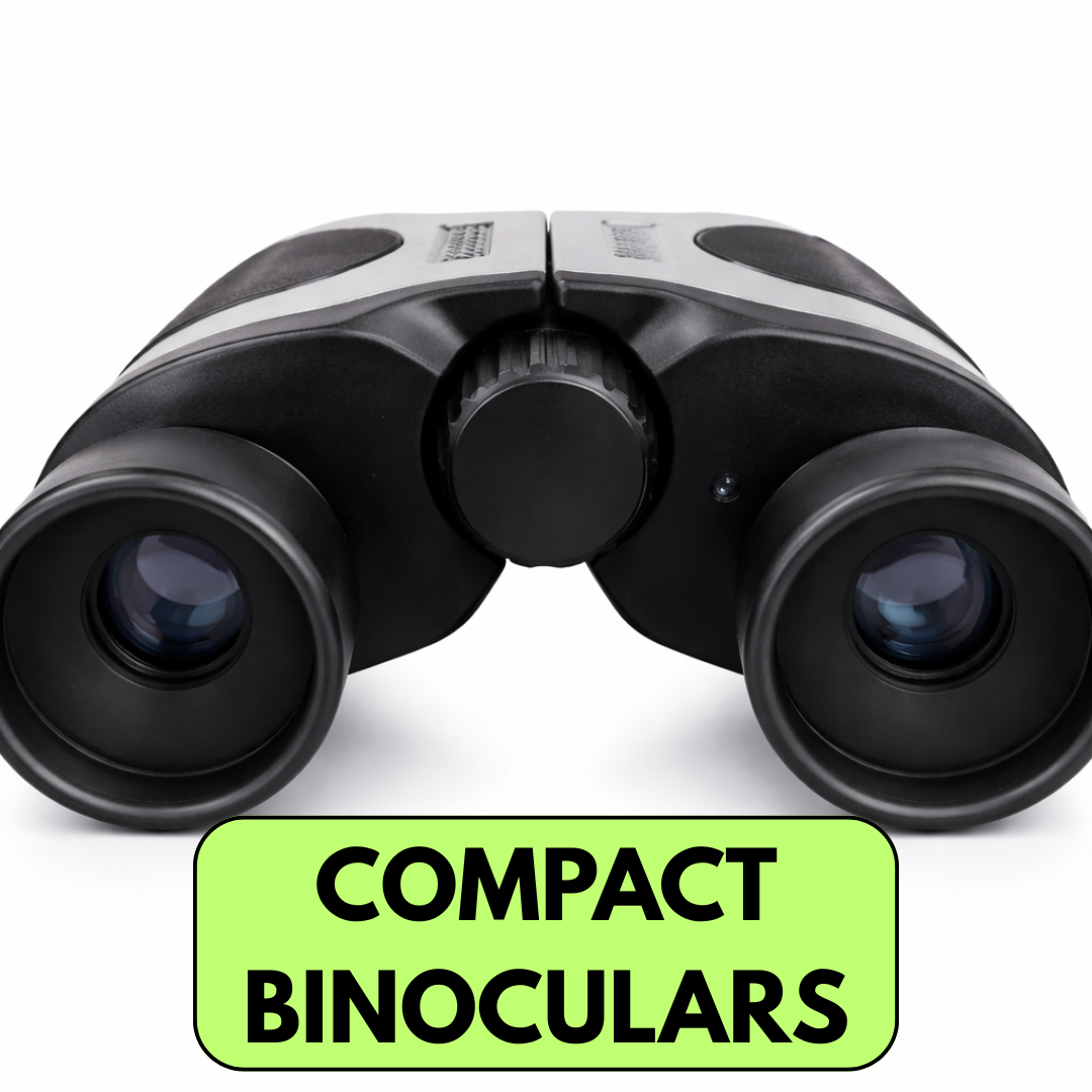 8x Sporty Mini Compact Binoculars – 21mm Amber Lenses, Lightweight Travel Binoculars with Case & Neck Strap