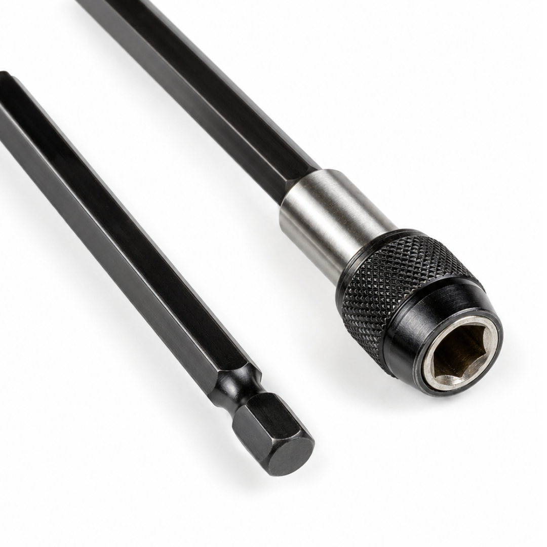 2 Piece Quick Change Drill Bit Extension Adapters, 1/4 Inch Hex Shank, 150mm Flexible Screwdriver Bit Holder Set