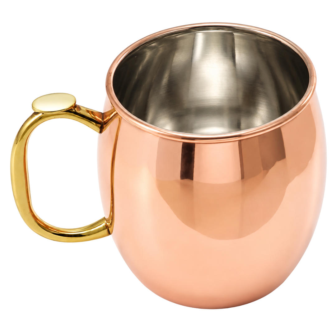 4 Inch Copper Moscow Mule Mug with Nickel-Plated Lining, Smooth Finish, Gold-Tone Handle, 3 Inch Rim Diameter – MUG-004-MTU