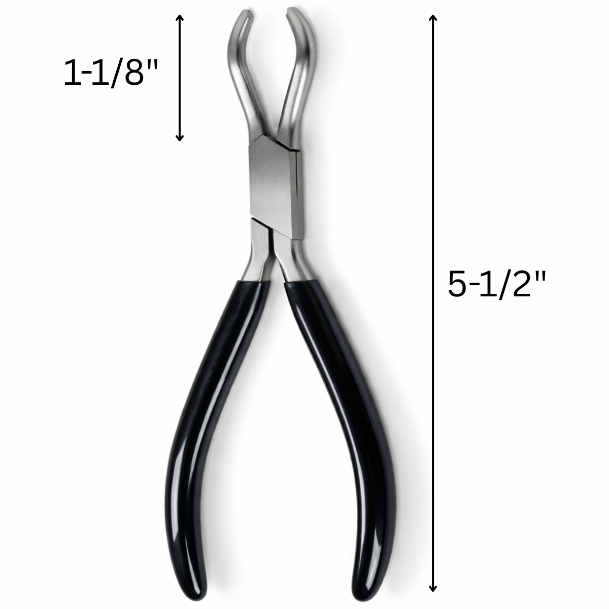 5.5" Half Round Curved Ring Holding Pliers – Double Leaf Spring, Stainless Steel, PVC Grip Handles – Jewelry Making Tool