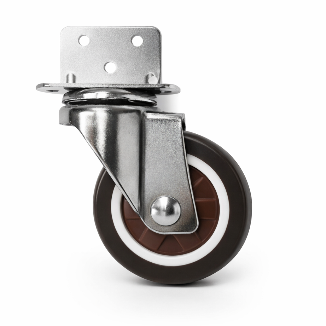 2 Inch Swivel Caster Wheels (4 Pack) – Light Duty TPE Grey L-Shaped Plate Mount – 55 lb Capacity Per Wheel – Smooth Rolling for Furniture, Carts & Storage Bins