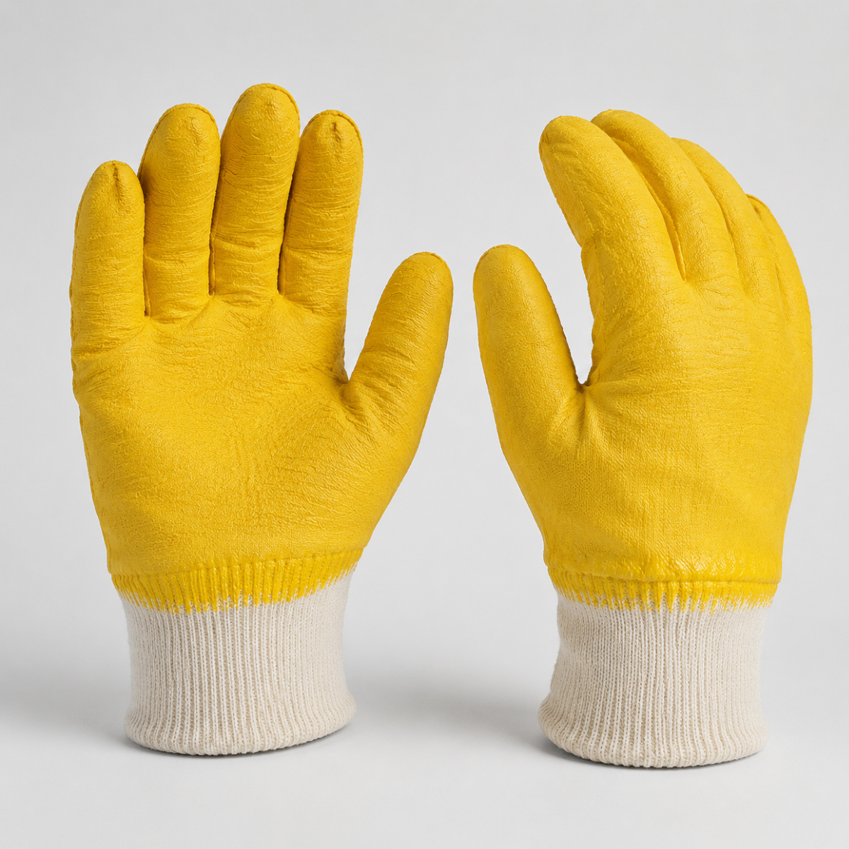 Crinkle Finish Latex Coated Work Gloves with Jersey Lining & Knit Wrist - Large (Pack of 12) - GL-19700-Z12