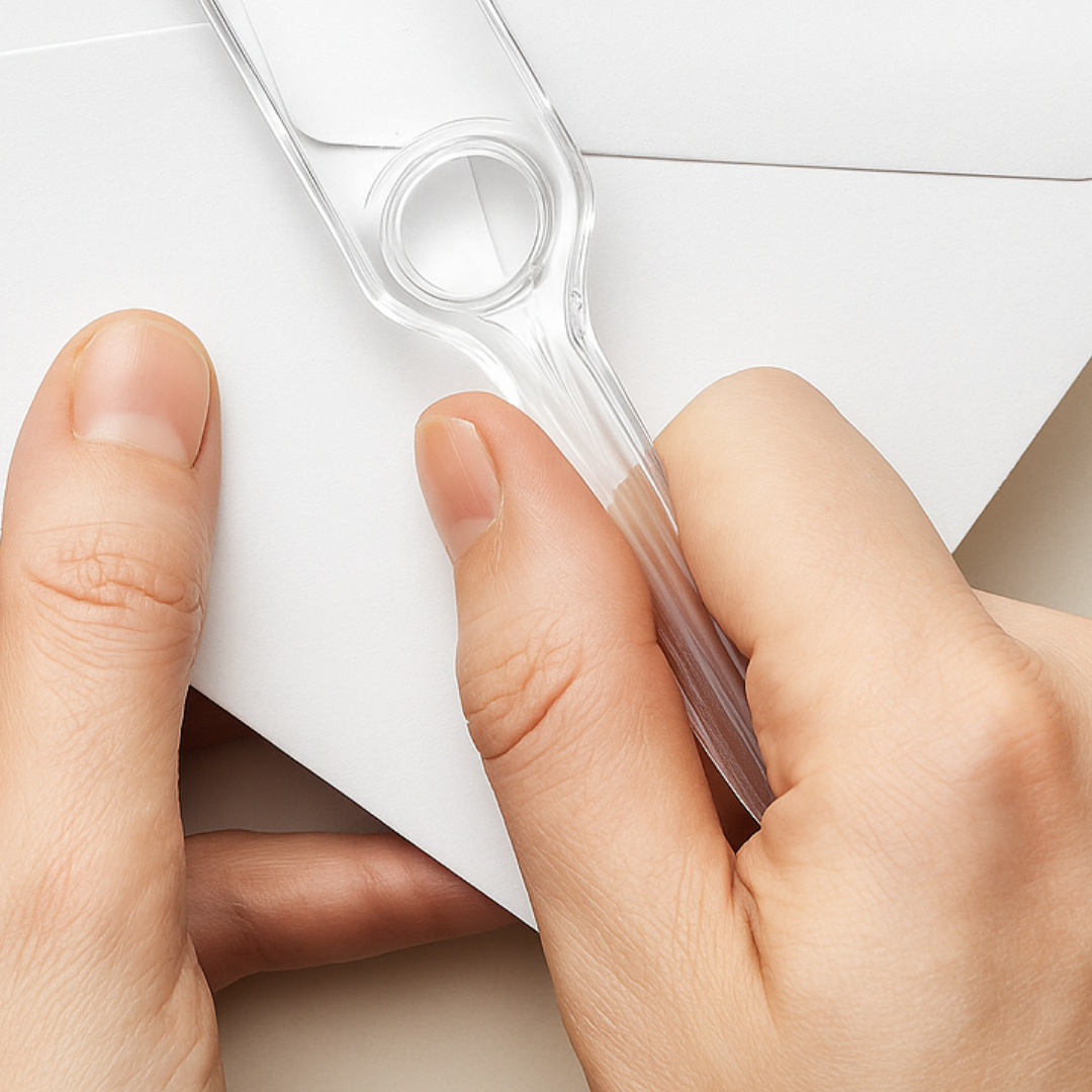 7.5" Acrylic Letter Opener And Magnfiier With 3" Ruler In Centimeters Too, & 1/2" Diaptor Lens  - MG-40300