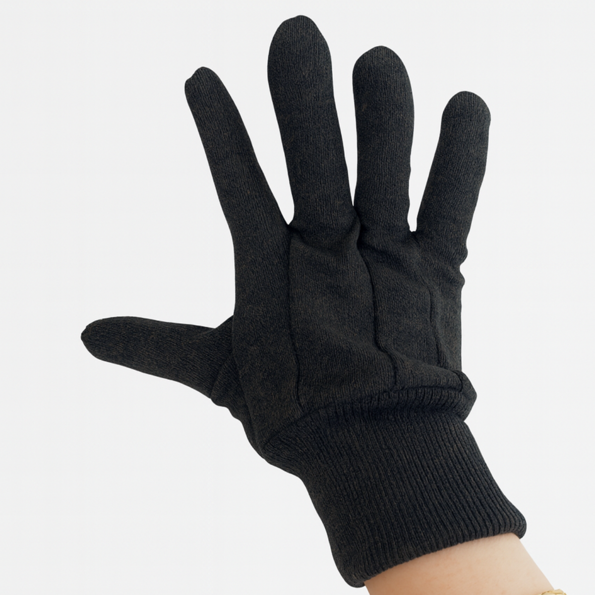 Men’s 8 oz Brown Jersey Work Gloves with Knit Wrist, Large – Cotton Gardening & Yard Gloves, Reusable, Pack of 12 (GL-07500-Z12)