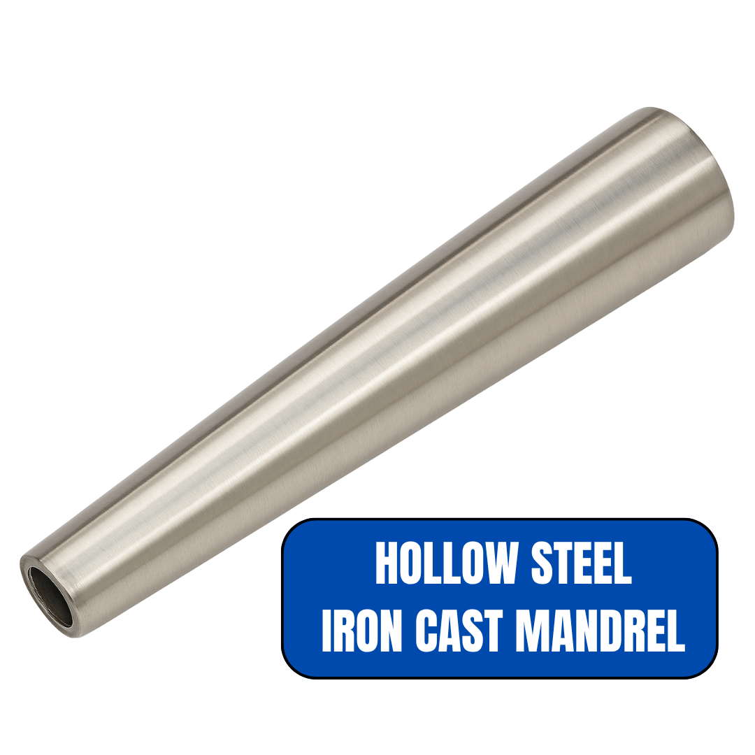 12" (30.5 cm) Steel Bracelet Mandrel | Oval Shape | Tapers 1.75" (4.4 cm) to 2.75" (7 cm) | Hardened Metal with Polished Finish