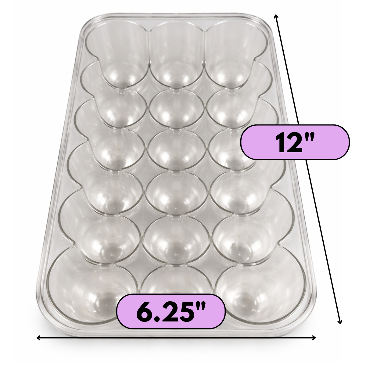 Plastic Egg Holder with Lid – 18 Egg Capacity, Stackable Refrigerator Egg Tray, BPA Free Clear Egg Storage Container
