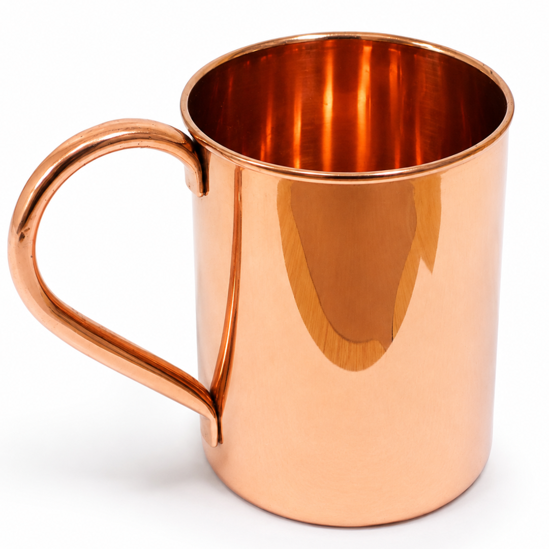 4 Inch Copper Moscow Mule Mug with Smooth Finish, Extra Large Handle, 3 Inch Rim Diameter, 6.2 oz Can Shaped Drink Cup for Cocktails, Bars, Restaurants & Home