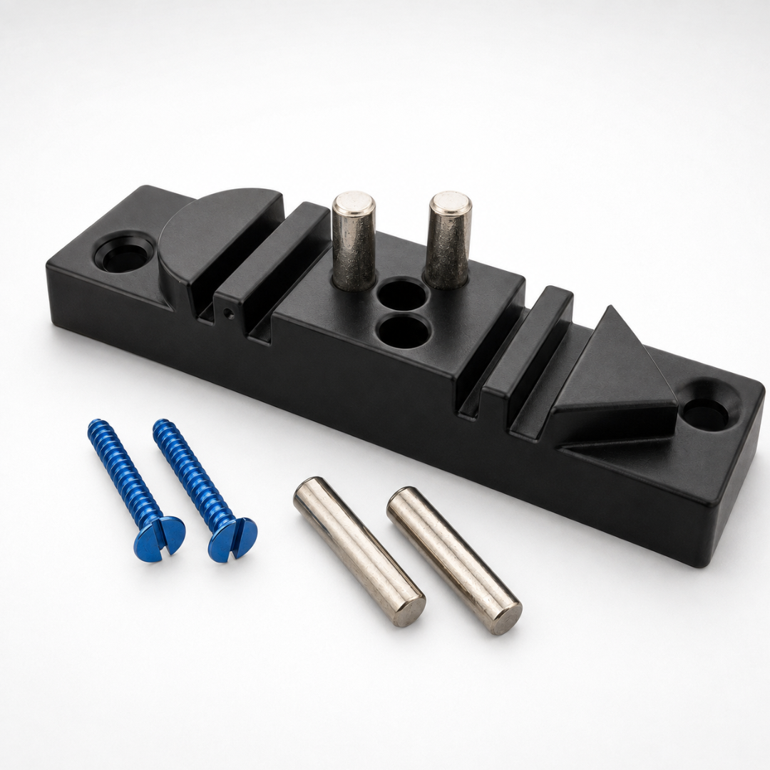 Aluminum Wire-Bending Jig for Workbench or Bench Vise – Mountable Forming Tool with Four Slots, Radius End, Triangular End and Metal Posts – Screws Included – TJ-28698