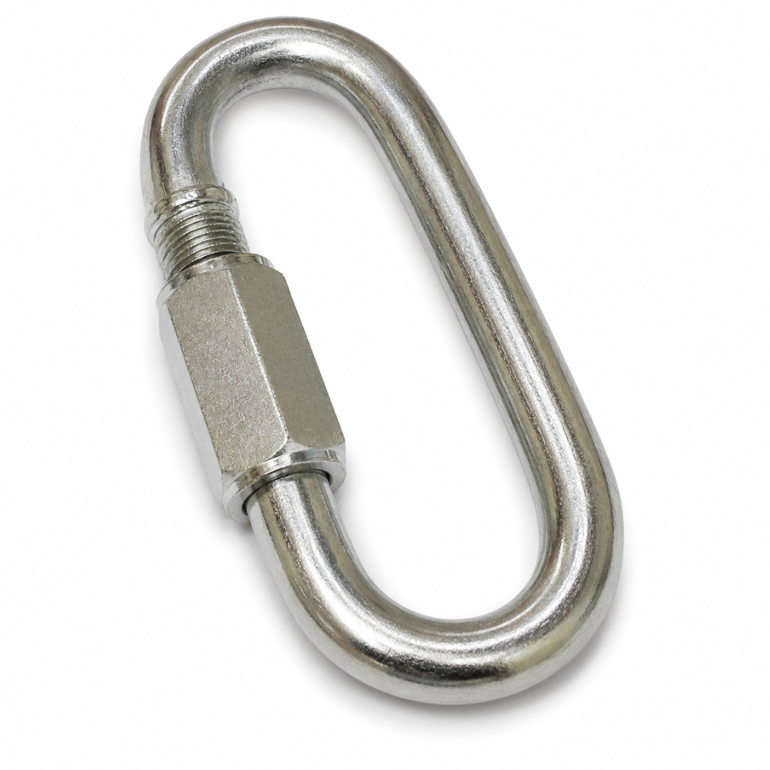 1/4 Inch Quick Links, 25-Pack – Steel Chain Connectors with Threaded Screw Closure for Chains, Cables, Eye Loops and General Hardware Applications