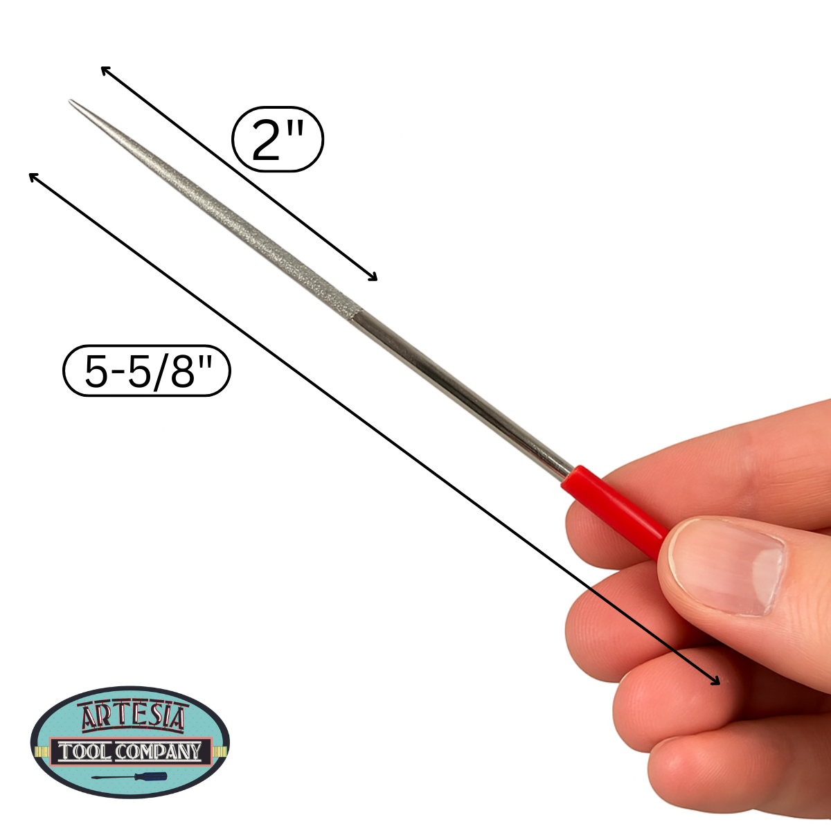 5 Piece Round Mini Diamond Files with PVC Wrapped Handles In Various Grits  - F-73555