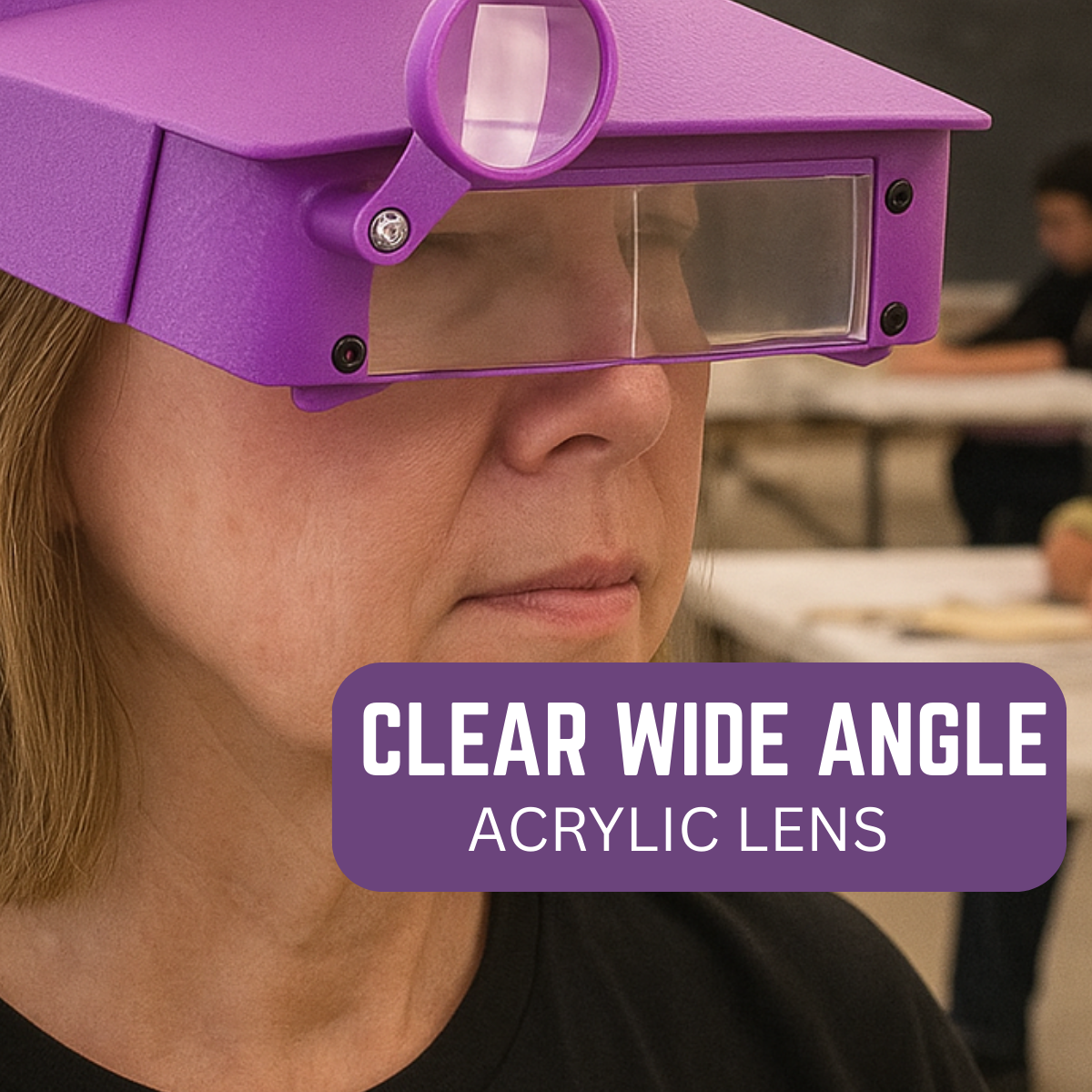 Visor-Type Head Worn Magnifier | Violet Color | 1.5x, 1.5x, 5x  - MG-91211