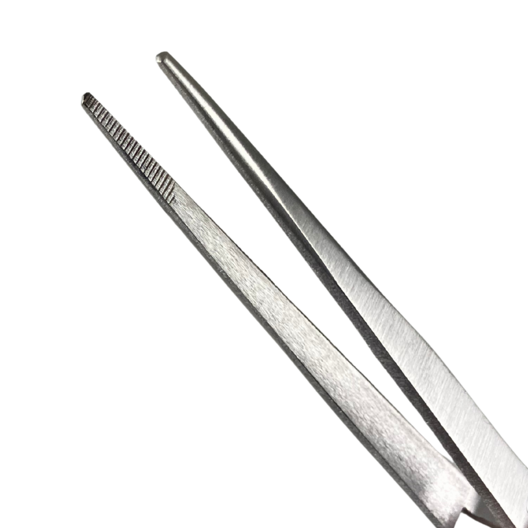 6-1/2 Inch Cross Lock Tweezers, Attached To A Heavy Weight Round Base  - TJ01-01100