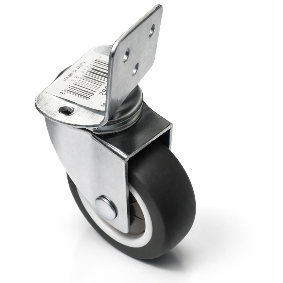 2 Inch Swivel Caster Wheels (4 Pack) – Light Duty TPE Grey L-Shaped Plate Mount – 55 lb Capacity Per Wheel – Smooth Rolling for Furniture, Carts & Storage Bins