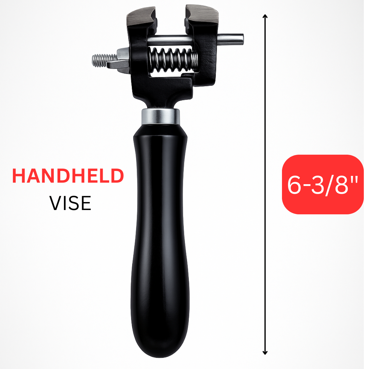 Portable Hand Vise – 6" with Wooden Handle & Serrated Jaws