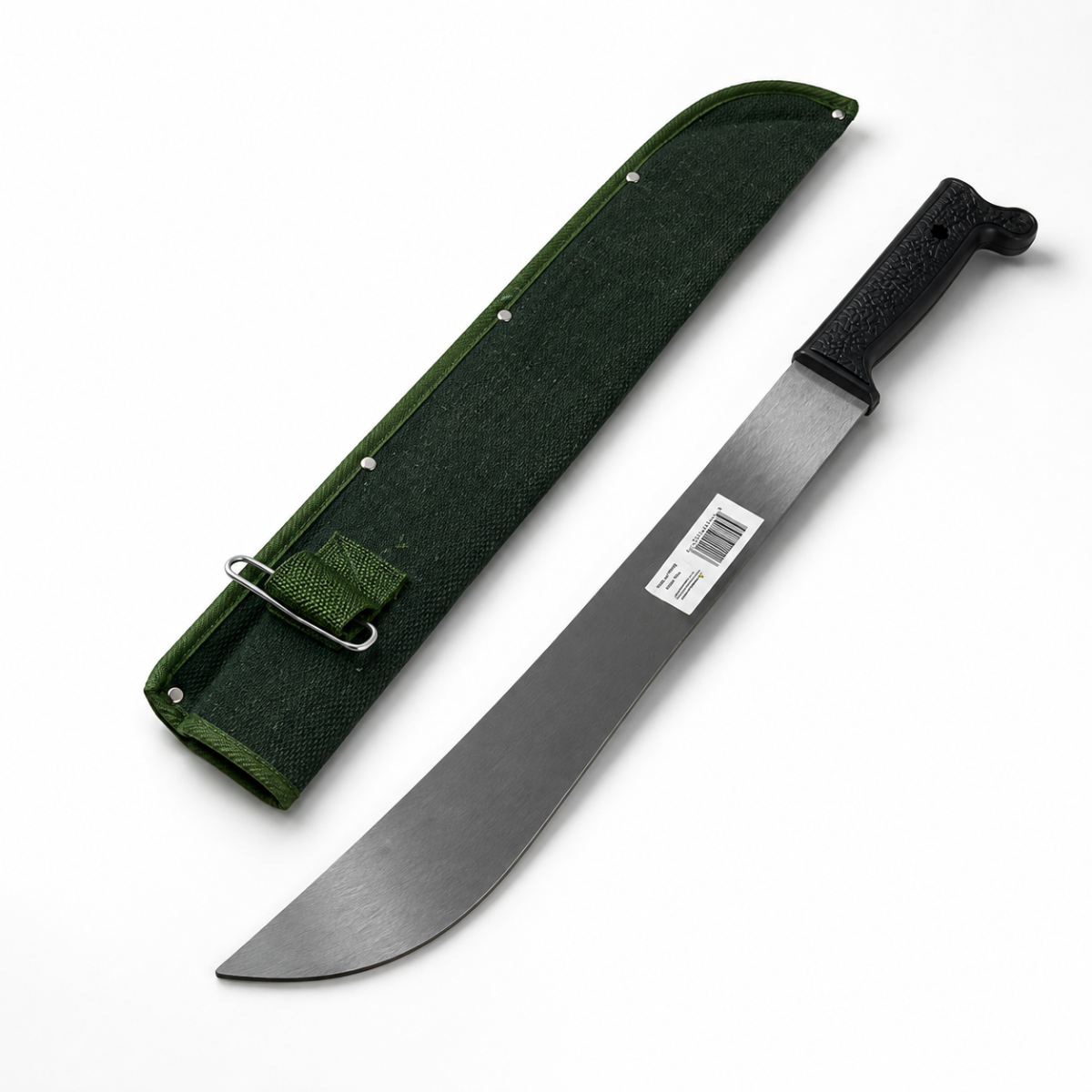 18-Inch Machete with 5-3/8-Inch Wooden Handle, Long Curved Metal Blade with 3-Rivet Construction for Cutting Tall Grass, Weeds, Brush and Garden Overgrowth