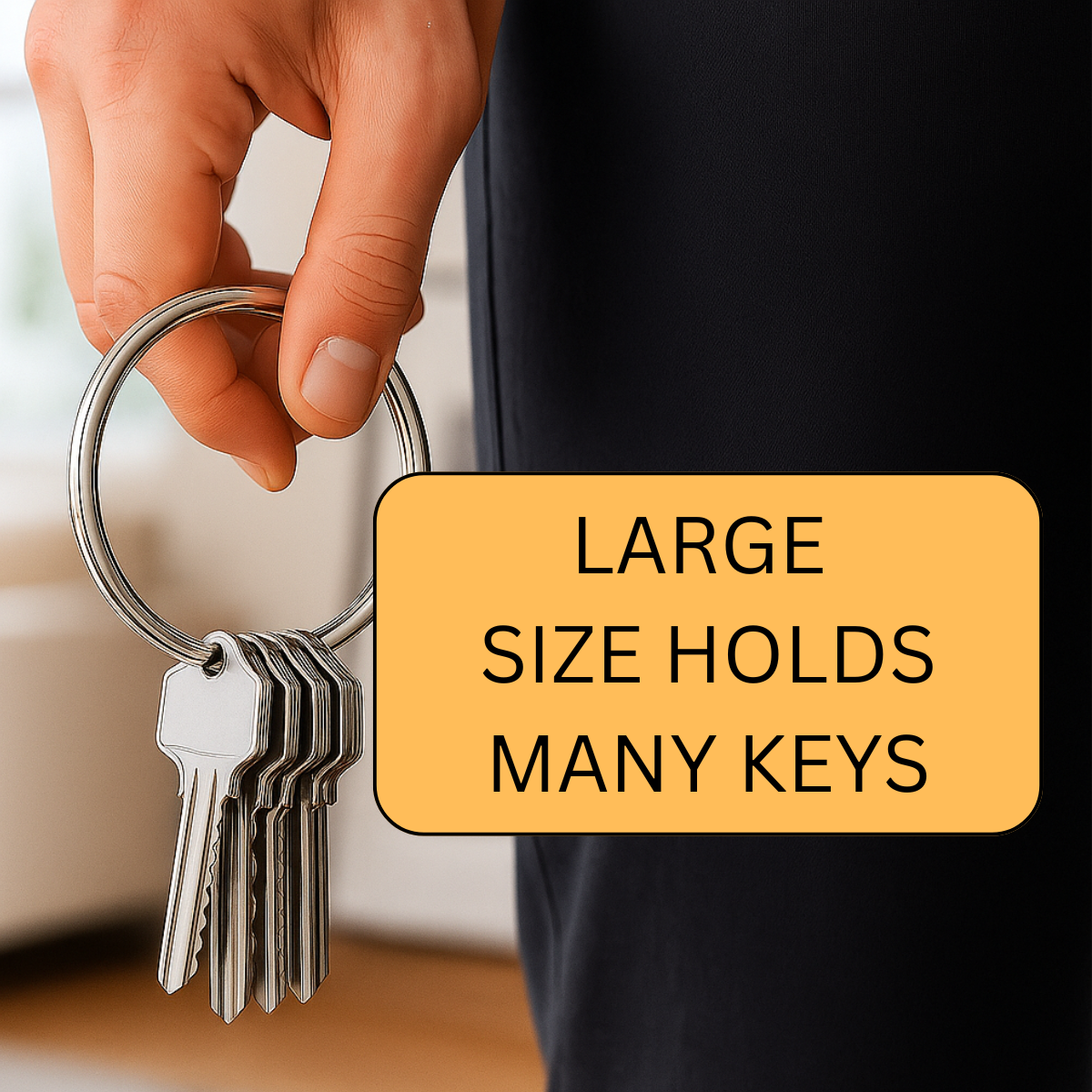 50 Piece Large Key Rings, 1-3/4 Inch Diameter  - HW-99043