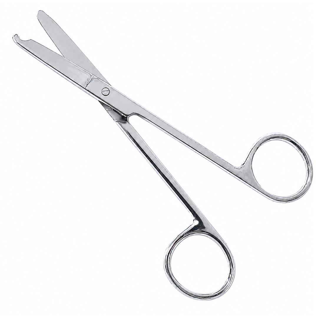 4.5" First Aid Stitch Scissors, Stainless Steel Medical Scissors with Rounded Protected Tip, Ambidextrous Finger Rings, Sterilizable Bandage & Suture Removal Scissors, Pack of 2