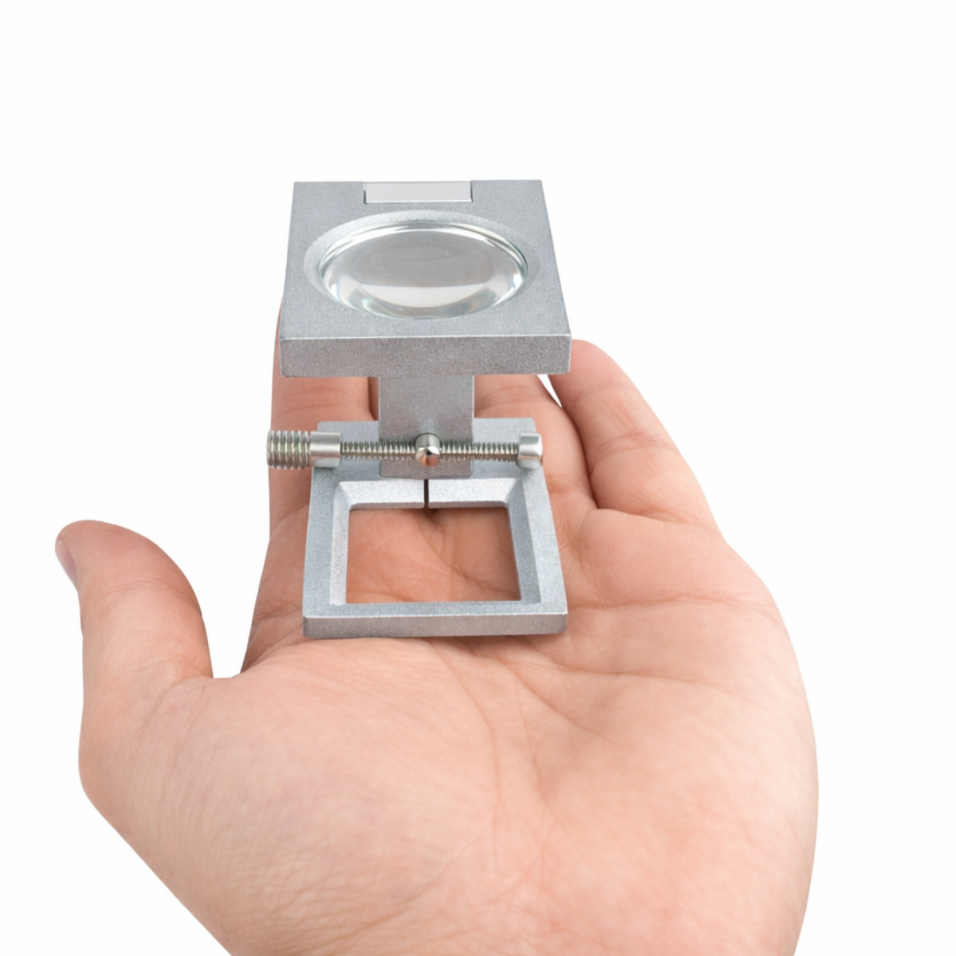 Small Folding Textile Magnifier 5X with Measurement Base – MG7589