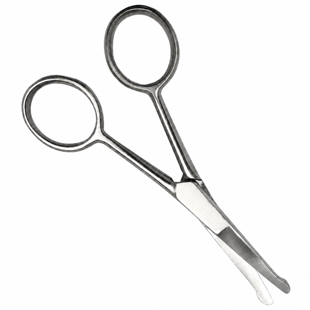 4.5 Inch Straight Ball End Safety Scissors, Pack of 2, Stainless Steel Rounded Tip Scissors for Baby Nails, Grooming, Trimming, Family Use & Delicate Skin Protection