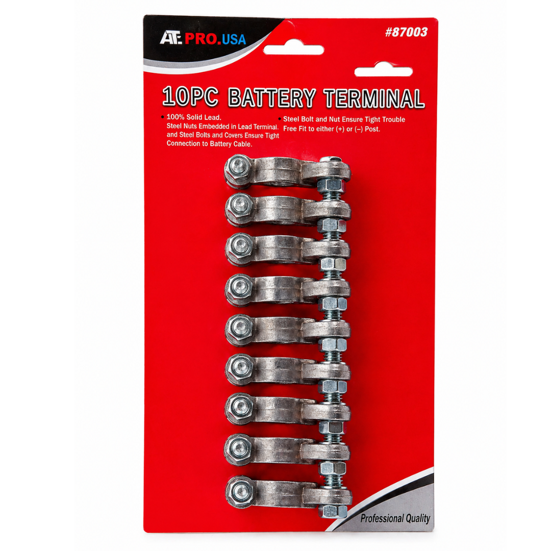 10 Piece 100% Lead Battery Terminals With Steel Nuts And Bolts To Ensure Tight Connection: TA25-10-YT  - TA25-10-YT