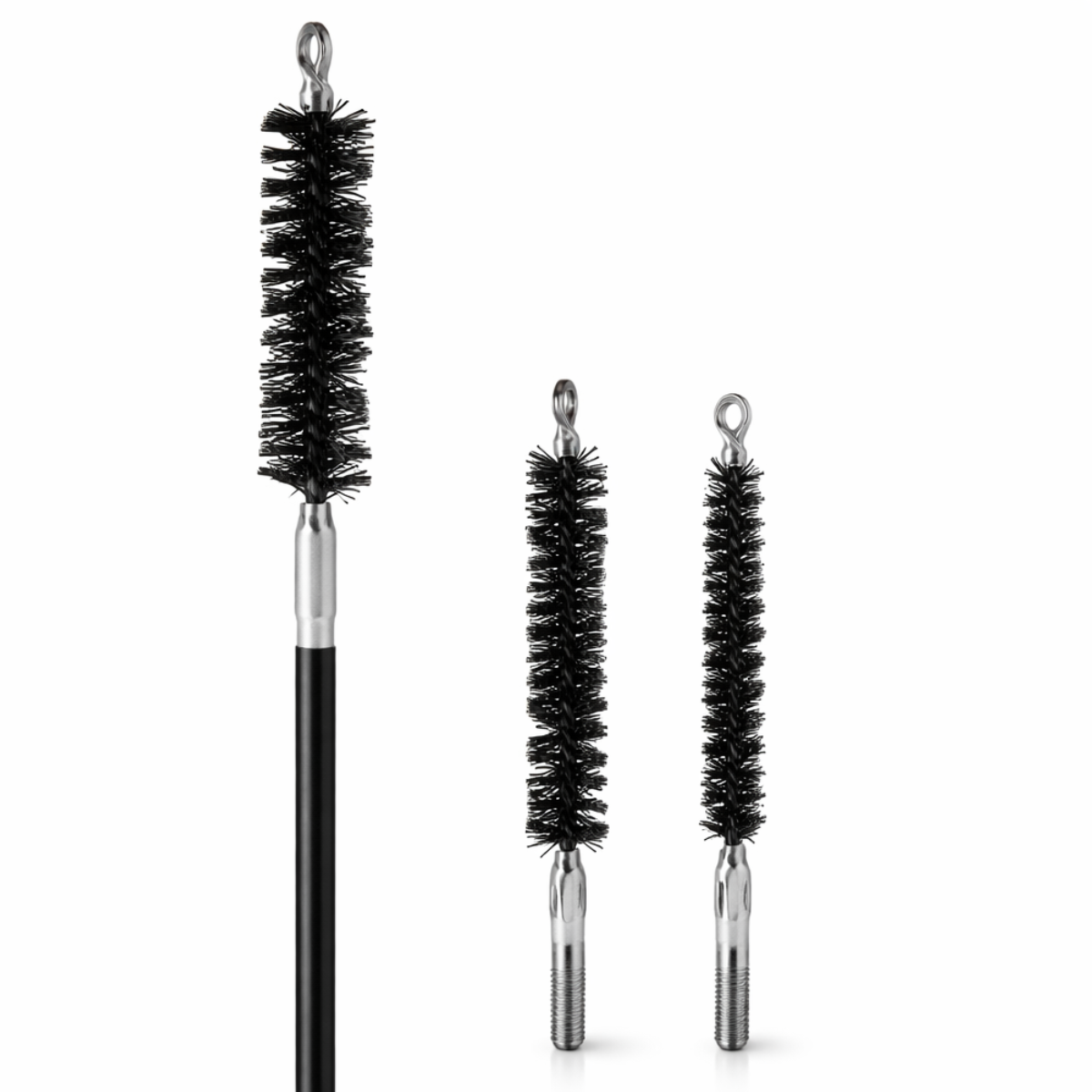 21.25" Pipe Cleaning Brush Set – Flexible Tube & Lint Trap Cleaner with 3 Interchangeable Metal Brush Heads for Dryer Vents, Pipes & Vacuum Hoses