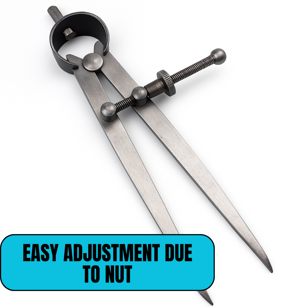 4-Inch 3 Pc. Inside, Outside & Divider Caliper Set – Hardened Steel with Locking Screw Mechanism for Accurate Measurement