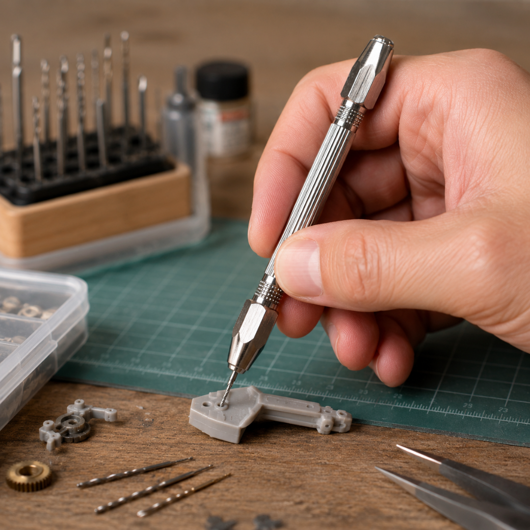 Double Ended Pin Vise Set, 0.5mm to 3mm Mini Hand Drill Holder, Stainless Steel Precision Manual Drill Chuck with Textured Grip, Hex Ends, Jewelry Making, Hobby, Craft, Model Work, Pack of 2